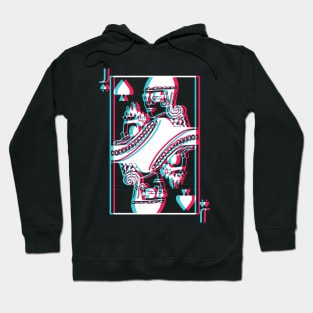 Jack of Spades Chihuahua Dog Playing Card Glitch Effect Hoodie